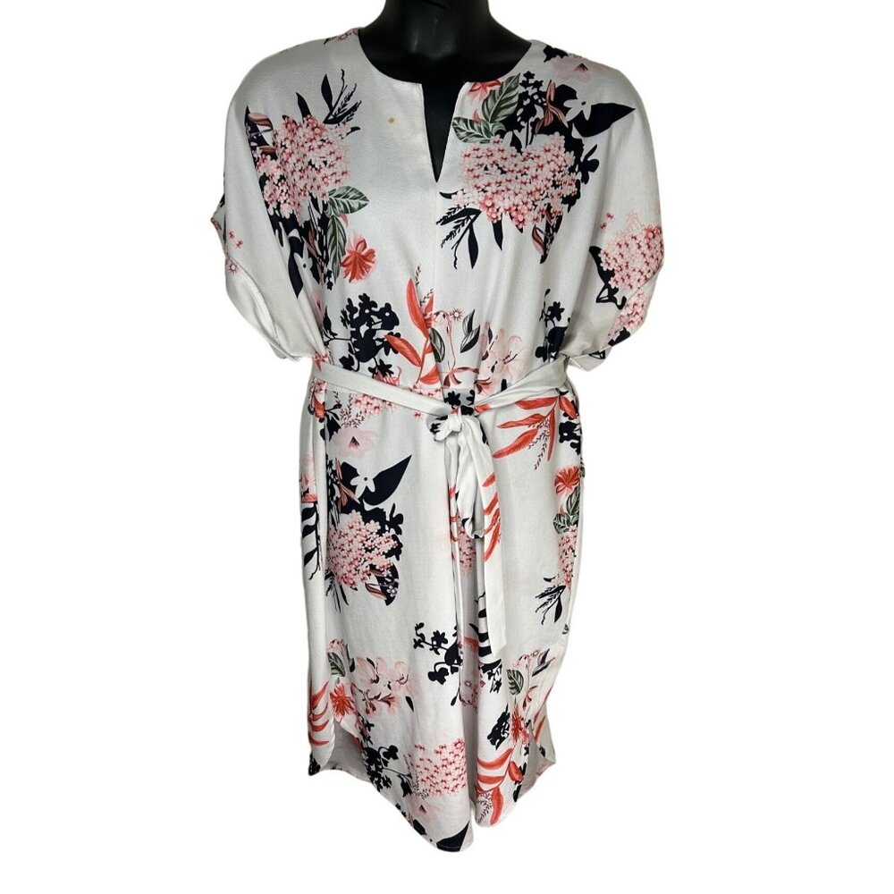 SHEIN Womens Plus Size Floral Belted Dress 4X